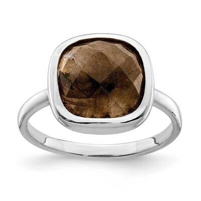 Brown CZ Diamond Ring Sterling Silver Rhodium Plated QR7007, MPN: QR7007, 883957965673