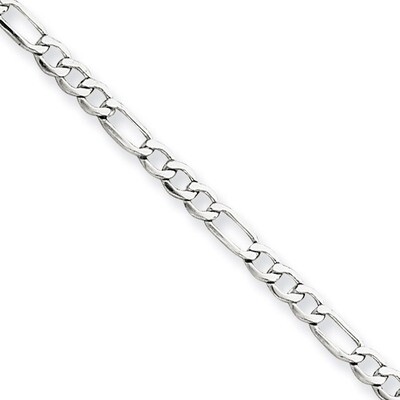 2.5mm Figaro Chain 7 Inch 14k White Gold BC119-7, MPN: BC119-7, 886774537498