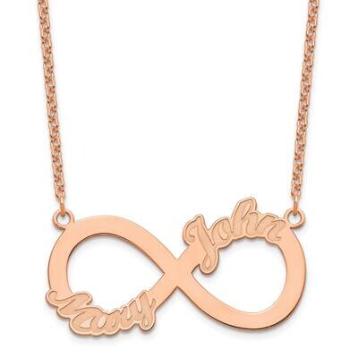 2 Name Infinity Necklace Sterling Silver Rose-plated XNA962RP, MPN: XNA962RP,