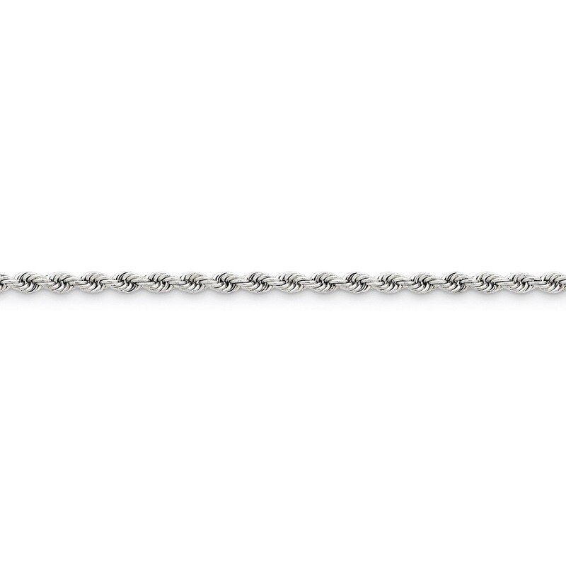 3.25mm Handmade Rope Chain 18 Inch 14k White Gold - HomeBello