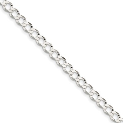 7 Inch 6.4mm Polished Flat Curb Chain Sterling Silver QLFB150-7, MPN: QLFB150-7, 883957952826