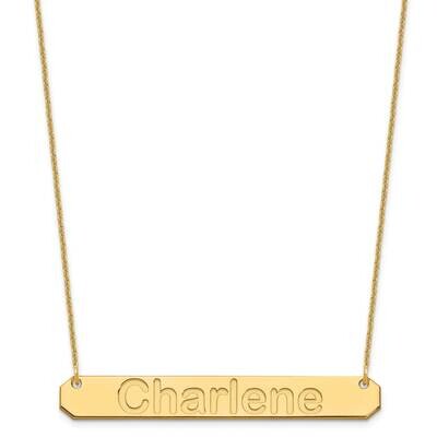 Polished Arial Rounded Bar Necklace 14k Gold Large XNA1242Y, MPN: XNA1242Y,