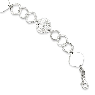 7.5 Inch Textured Fancy Link Bracelet Sterling Silver Polished QG3048-7.5, MPN: QG3048-7.5, 1911012…