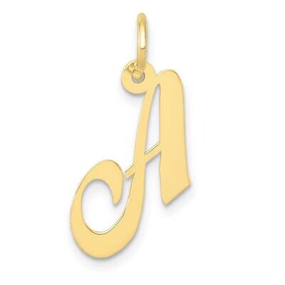 Fancy Script Initial A Charm 10k Gold Small 10YC650A, MPN: 10YC650A,