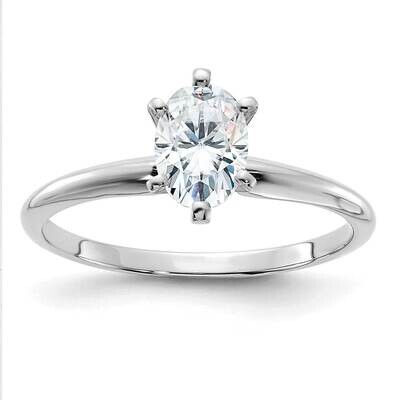 7/8ct. D E F Pure Light Oval Moissanite Solitaire Ring 14k White Gold WGSH15O-12MP-8, MPN: WGSH15O-…