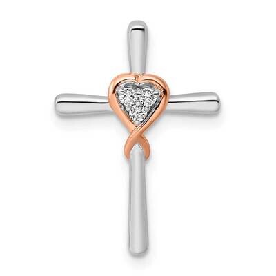 Si1/Si2, G H I, Heart Cross Chain Slide 14k Gold Lab Grown Diamond PM8015-005-WRLG, MPN: PM8015-005…