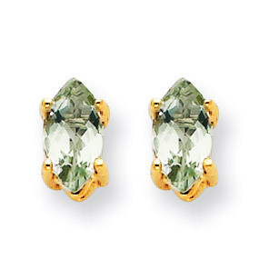 6x3 Marquise Green Quartz Earring 14k Gold XE102CG, MPN: XE102CG, 883957089263