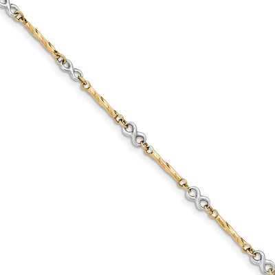 7.5 Inch Fancy Link Bracelet 14k Two-Tone Gold FB1437-7.5, MPN: FB1437-7.5, 868044156448