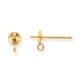 4mm Pearl Peg Cup with Ring Post Earring Mounting 14k Yellow Gold YG2668, MPN: YG2668,