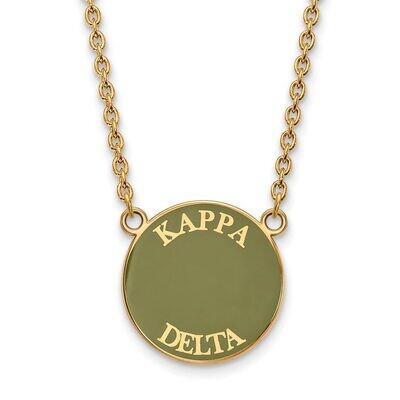 Kappa Delta Small Enameled Pendant with 18 Inch Chain Gold-plated Silver GP013KD-18, MPN: GP013KD-1…