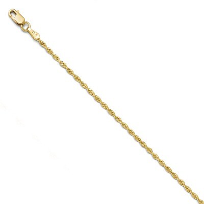 Leslie&#39;s 2.00mm Diamond Cut Rope Chain 8 Inch - 10k Gold HB-8001-8, MPN: 8001-8, 886774546339