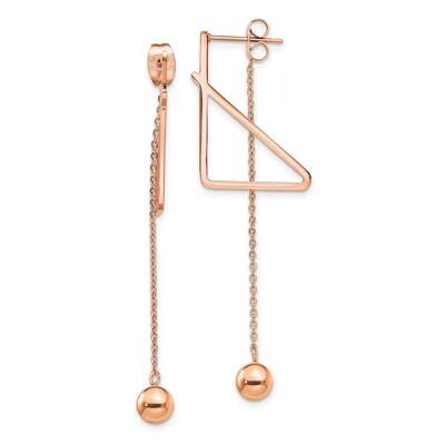 Rose Ip Front &amp; Back Post Ball Dangle Earrings Stainless Steel Polished SRE1414, MPN: SRE1414, 1911…
