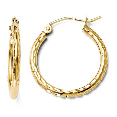 Leslie&#39;s Diamond-cut Hinged Hoop Earrings - 14k Gold HB-LE191, MPN: LE191, 883957023755