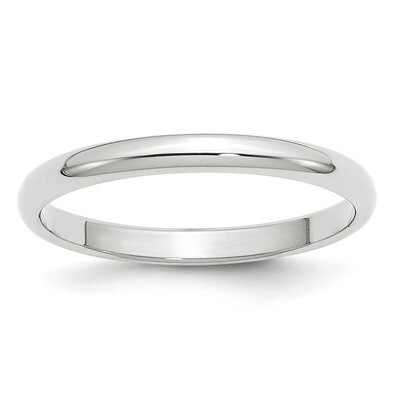 2.5mm Half Round Band 10k White Gold WHR025 Engravable, MPN: WHR025, 886774466033