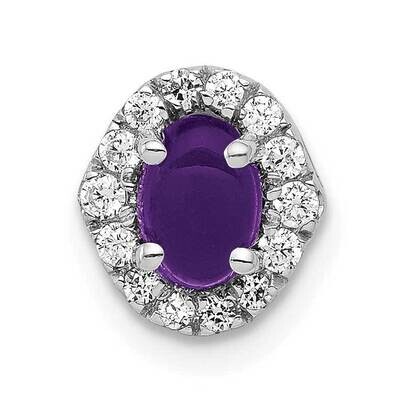 Cabochon .73 Amethyst Chain Slide 14k White Gold Diamond PM4035-AM-012-WA, MPN: PM4035-AM-012-WA, 8…