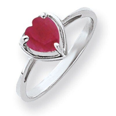 6mm Heart Created Ruby Ring 14k white Gold Y4563CR, MPN: Y4563CR, 883957452081