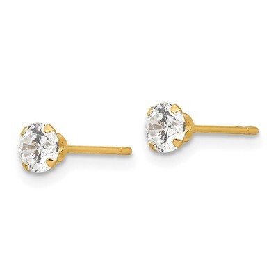 4mm Synthetic Diamond Post Earrings - 14k Gold SE278 by Madi K, MPN: SE278, 886774999449