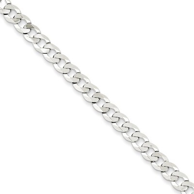 16 Inch 5.75mm Close Link Flat Curb Chain Sterling Silver QLB150-16, MPN: QLB150-16, 886774415123