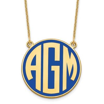 Epoxied Block Letter Circle Monogram Necklace 14k Gold XNA592Y, MPN: XNA592Y,