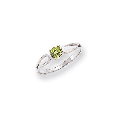 Polished 4mm Round Gemstone Ring Mounting 14k White Gold X9673, MPN: X9673,