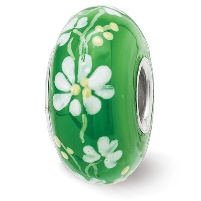 An Irish Girl Fenton Glass Bead Sterling Silver Hand Painted QRS3909, MPN: QRS3909, 19727659729