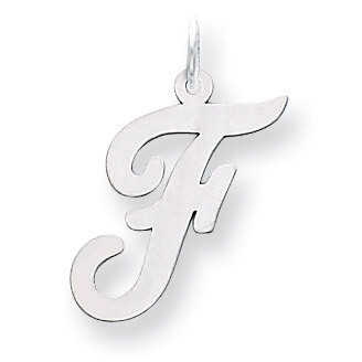 Large Script Initial F Charm 14k white Gold YC663F, MPN: YC663F, 883957030531