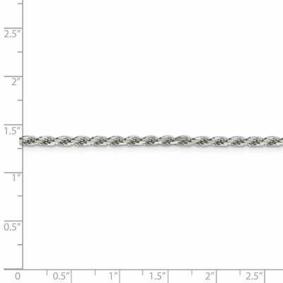 26 Inch Rhodium-plated 2.5mm Diamond-cut Rope Chain Sterling Silver QDC055R-26, MPN: QDC055R-26, 88…