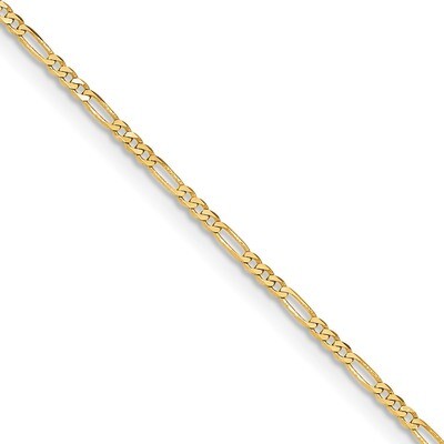 8 Inch 1.80mm Flat Figaro Chain 14k Gold FFL050-8, MPN: FFL050-8, 886774419428