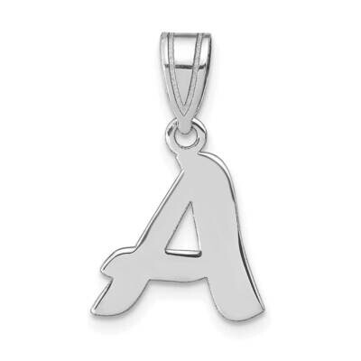 Script Letter A Initial Pendant 14k White Gold Polished YC1438WA, MPN: YC1438WA, 196904086698