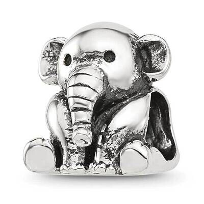 Sitting Elephant Bead Sterling Silver QRS4384, MPN: QRS4384,