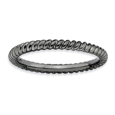 Black-plated Twisted Ring - Sterling Silver QSK197, MPN: QSK197, 886774214986