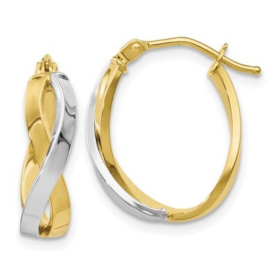 Leslie&#39;s Twisted Hoop Earrings 10k Gold Two-tone Polished HB-10LE419, MPN: 10LE419, 191101169649