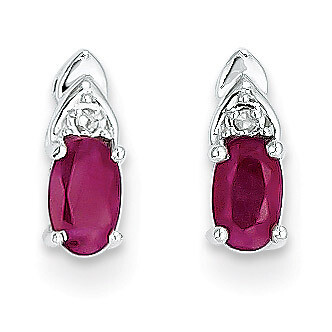 Ruby Diamond Earring 14k White Gold Genuine XBS239, MPN: XBS239, 883957857541