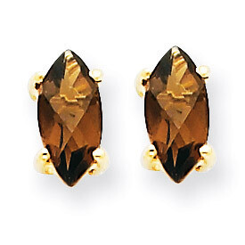 7x3.5 Marquise Smokey Quartz Earring 14k Gold XE103SQ, MPN: XE103SQ, 883957089690