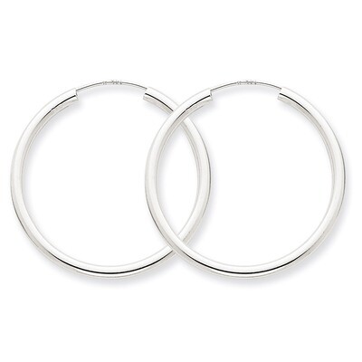 Polished Endless 2mm Hoop Earrings 14k White Gold H993, MPN: H993, 883957900872