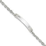 Id with CZ Diamond Heart Bracelet Sterling Silver Polished QID223-7.5, MPN: QID223-7.5, 196904164501