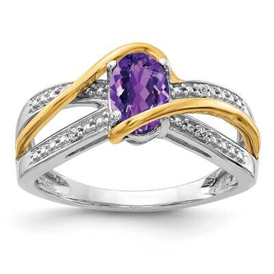 Diamond &amp; Amethyst Ring 14k Two-tone Gold RM4338-AM-002-WYA, MPN: RM4338-AM-002-WYA, 883957565804