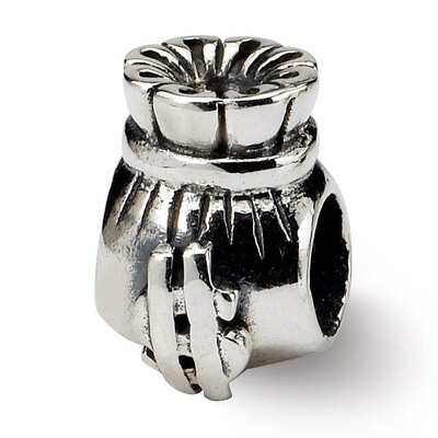 Money Bag Bead - Sterling Silver QRS304, MPN: QRS304, 883957722009