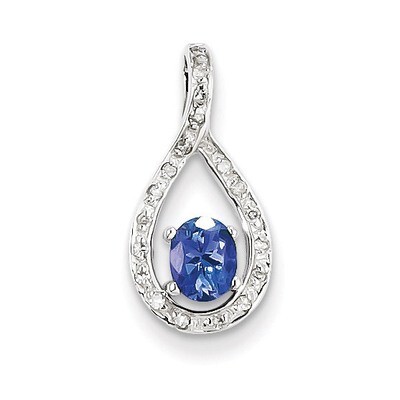 Tanzanite &amp; Diamond Pendant Sterling Silver QDX955, MPN: QDX955, 886774277721