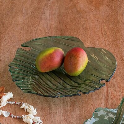 Annieglass Leaves Palm Frond Large Platter, MPN: L304GR, UPC: