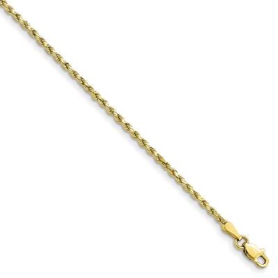 2mm Semi-Solid Diamond-Cut Rope Chain 7 Inch 10k Gold 10DH014-7, MPN: 10DH014-7, 191101567681