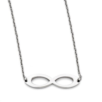 Polished Infinity Symbol Necklace - Stainless Steel SRN1292 by Chisel, MPN: SRN1292, 883957052953