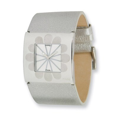 Moog Petals Silver Case Leather Strap Watch - Fashionista, MPN: XWA4132,