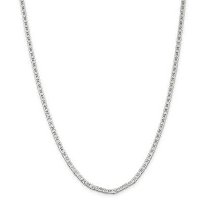 3mm Flat Anchor Chain 28 Inch Sterling Silver QAN080-28, MPN: QAN080-28,