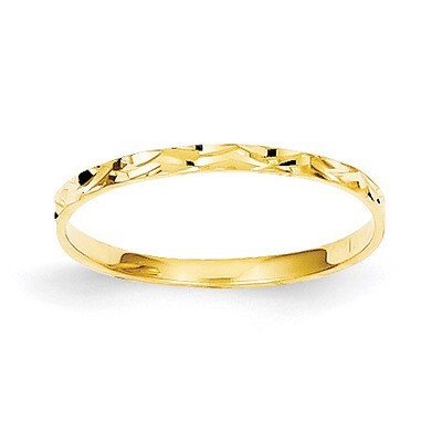 Zig-Zag Design Band Childs Ring 14k Gold Diamond-cut R533, MPN: R533, 637218040506