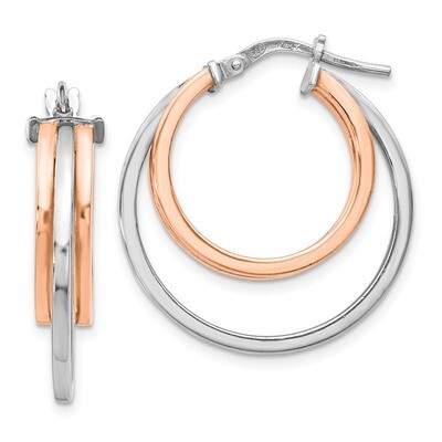 Leslie&#39;s Polished Hoop Earrings Sterling Silver Rose-tone HB-QLE988, MPN: QLE988, 191101551413