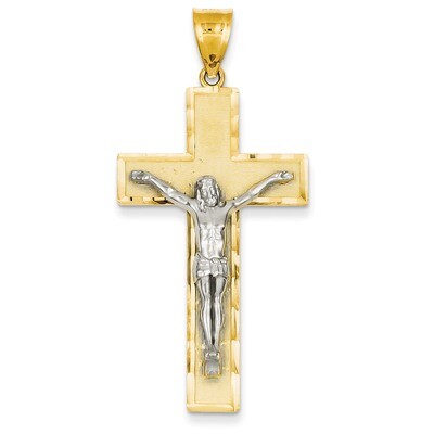 Diamond-cut Crucifix Pendant 14k Two-Tone Gold D3686, MPN: D3686, 191101178993