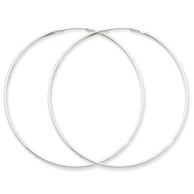 1.5mm Polished Endless Hoop Earrings 14k White Gold XY1191, MPN: XY1191, 883957299761
