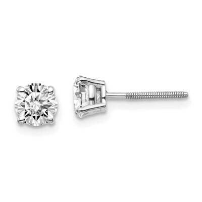 1ctw Certified VS/SI D E F Lab Grown Diamond Screw Back Earrings 14k White Gold EM1006S-100C-WLD, M…