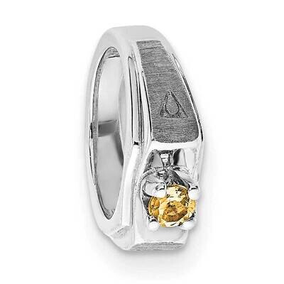 10k Gold White Gold Polished and Brushed Citrine Ring Pendant MMG1001/CIT-0WP